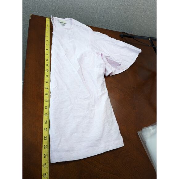 A New‎ Day Blouse Small Pink Relaxed Top Flounce Keyhole Staple Crewneck Office - Picture 7 of 9